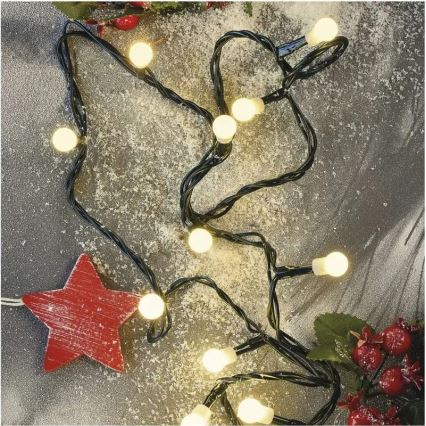LED Christmas Light Chain 200 LEDs / 8 Functions, 20 m, IP44, Warm White