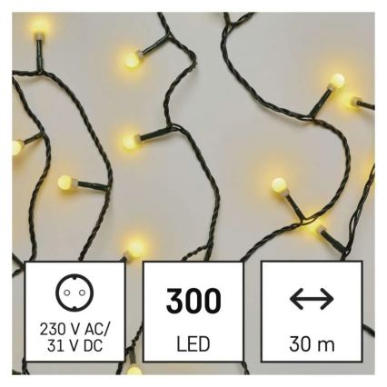 LED Christmas Light Chain 300 LEDs/230V/8 functions 35m IP44 warm white