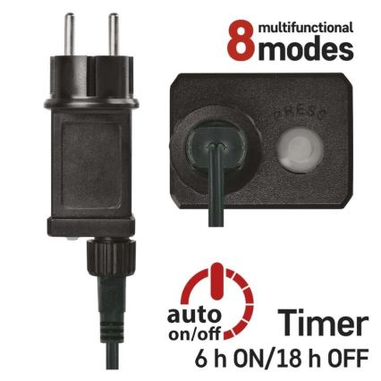 LED Christmas Light String 200xLED/8 functions 25m IP44 multicolor