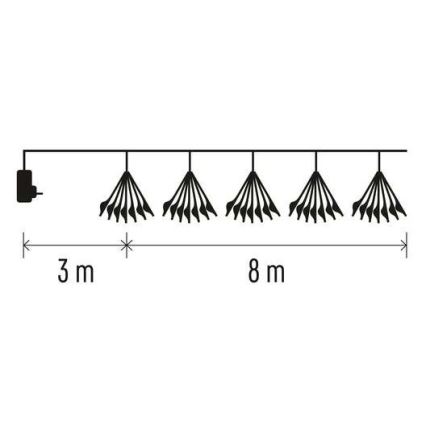 LED Christmas lights 450xLED 8+3 m cold white
