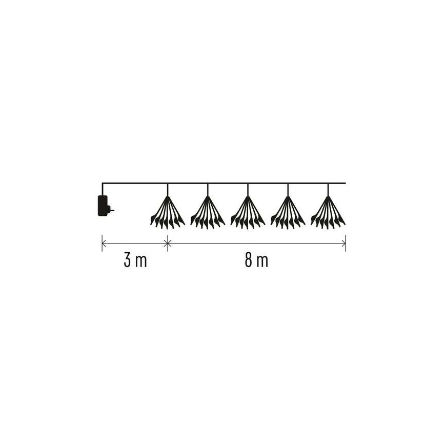LED Christmas lights 450xLED 8+3 m cold white