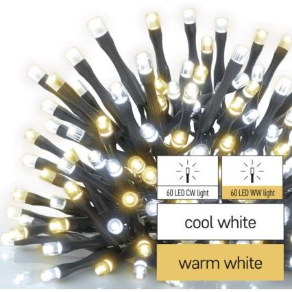 LED Christmas outdoor chain 120xLED/17m IP44 warm/cool white