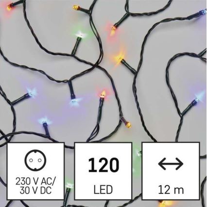 LED Christmas outdoor chain 120xLED/8 modes 17m IP44 multicolor