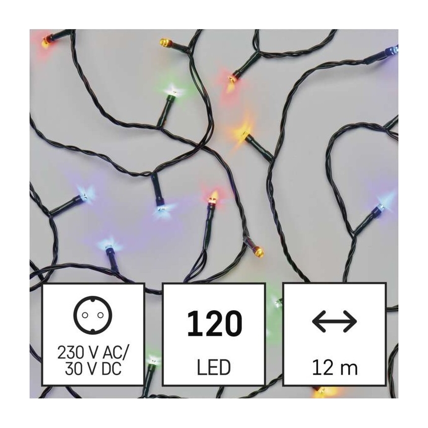 LED Christmas outdoor chain 120xLED/8 modes 17m IP44 multicolor