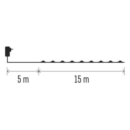 LED Christmas outdoor chain 150xLED/20m IP44 warm white