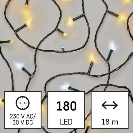 LED Christmas outdoor chain 180xLED/23m IP44 warm/cool white