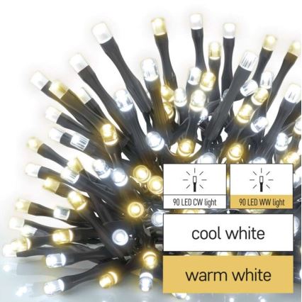 LED Christmas outdoor chain 180xLED/23m IP44 warm/cool white