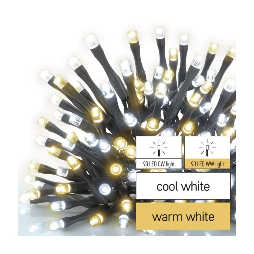 LED Christmas outdoor chain 180xLED/23m IP44 warm/cool white