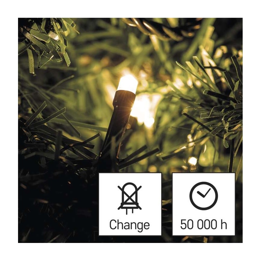 LED Christmas outdoor chain 180xLED/8 modes 23m IP44 warm white