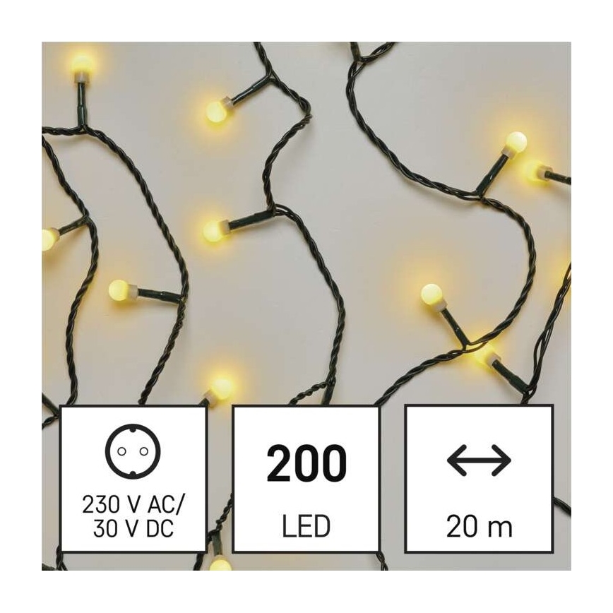 LED Christmas outdoor chain 200xLED/25m IP44 warm white