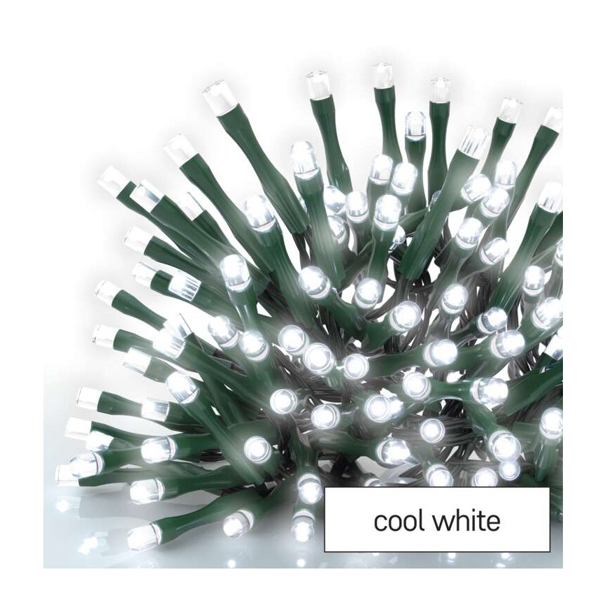 LED Christmas outdoor chain 200xLED/8 modes 8,6m IP44 cool white