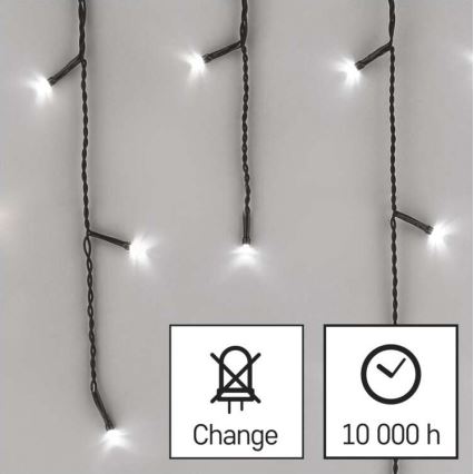 LED Christmas outdoor chain 200xLED/8 modes 8,6m IP44 cool white