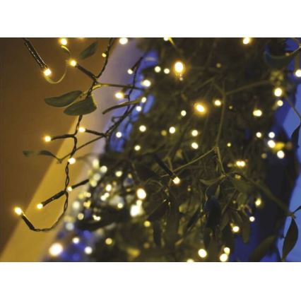 LED Christmas outdoor chain 200xLED/8 modes 8,6m IP44 warm white