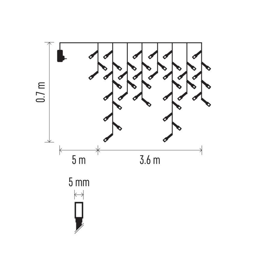 LED Christmas outdoor chain 200xLED/8 modes 8,6m IP44 warm white