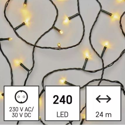 LED Christmas outdoor chain 240xLED/8 modes 29m IP44 warm white