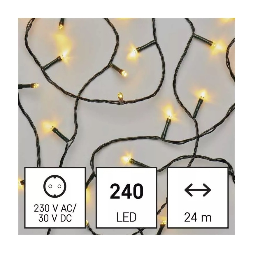 LED Christmas outdoor chain 240xLED/8 modes 29m IP44 warm white