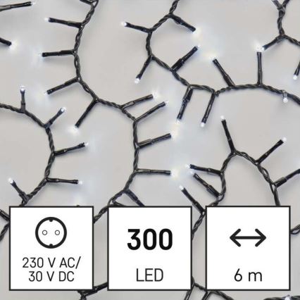 LED Christmas outdoor chain 300xLED/11m IP44 cool white
