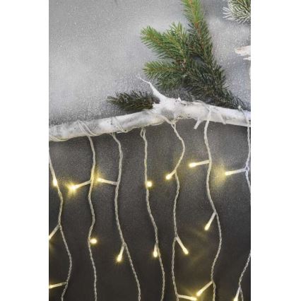 LED Christmas outdoor chain 300xLED/8 modes 10m IP44 warm white + remote control