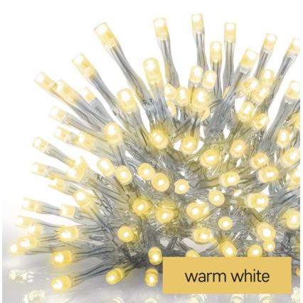LED Christmas outdoor chain 300xLED/8 modes 10m IP44 warm white + remote control