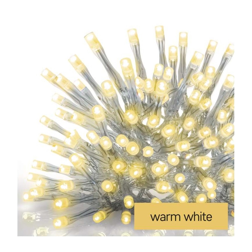 LED Christmas outdoor chain 300xLED/8 modes 10m IP44 warm white + remote control