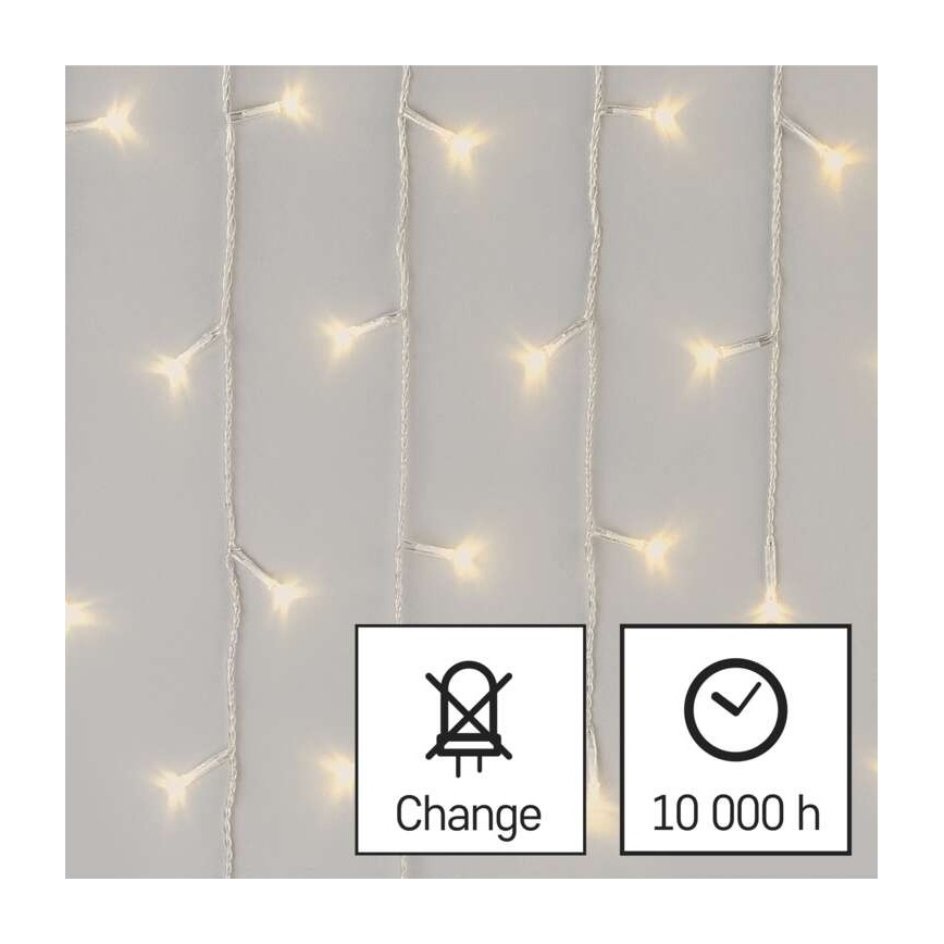 LED Christmas outdoor chain 300xLED/8 modes 10m IP44 warm white + remote control