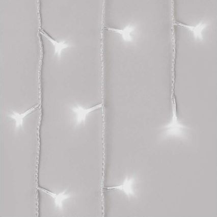 LED Christmas outdoor chain 300xLED/8 modes10m IP44 cool white + remote control
