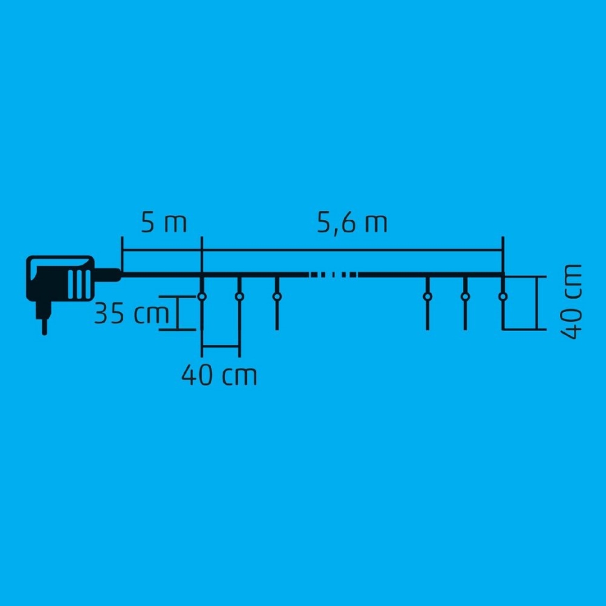 LED Christmas outdoor chain 360xLED 10,6m IP44 cool white