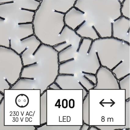 LED Christmas outdoor chain 400xLED/13m IP44 cool white