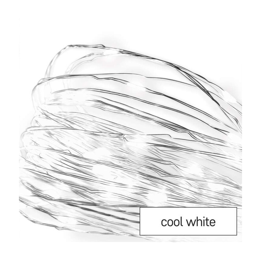 LED Christmas outdoor chain 40xLED/9m IP44 cool white