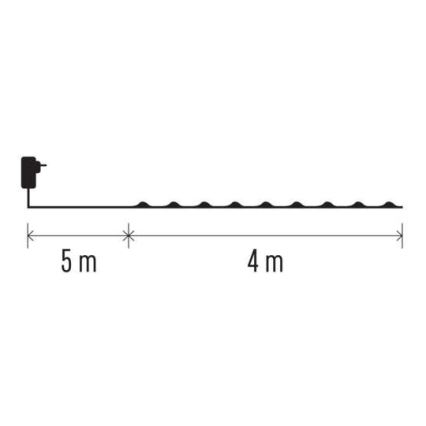 LED Christmas outdoor chain 40xLED/9m IP44 cool white