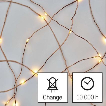 LED Christmas outdoor chain 40xLED/9m IP44 warm white