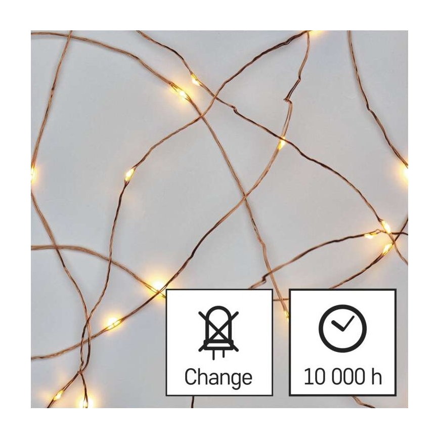 LED Christmas outdoor chain 40xLED/9m IP44 warm white