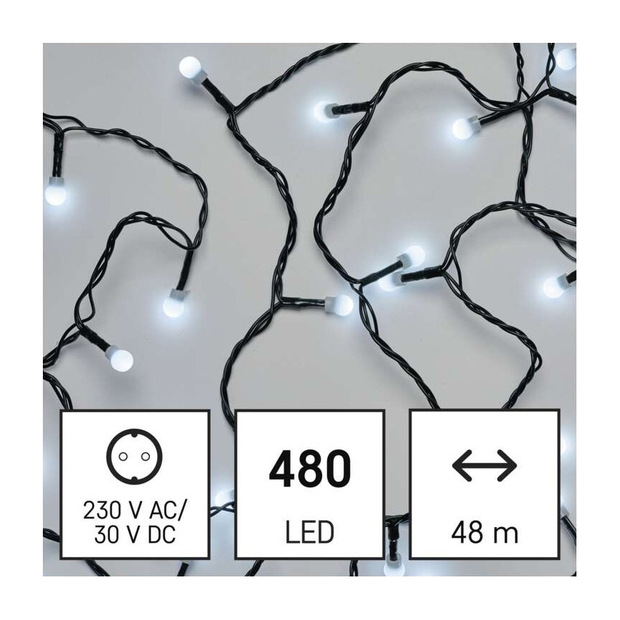 LED Christmas outdoor chain 480xLED/53m IP44 cool white