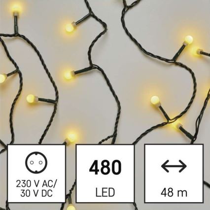 LED Christmas outdoor chain 480xLED/53m IP44 warm white