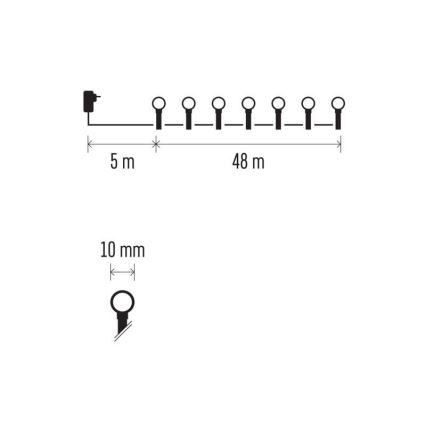 LED Christmas outdoor chain 480xLED/53m IP44 warm white