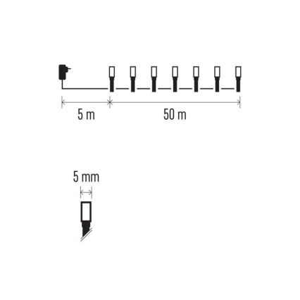 LED Christmas outdoor chain 500xLED/55m IP44 cool white