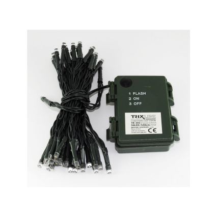 LED Christmas outdoor chain 50xLED/2 functions 5,4m IP44 warm white