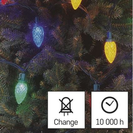 LED Christmas outdoor chain 50xLED/8 modes 14,8m IP44 multicolor