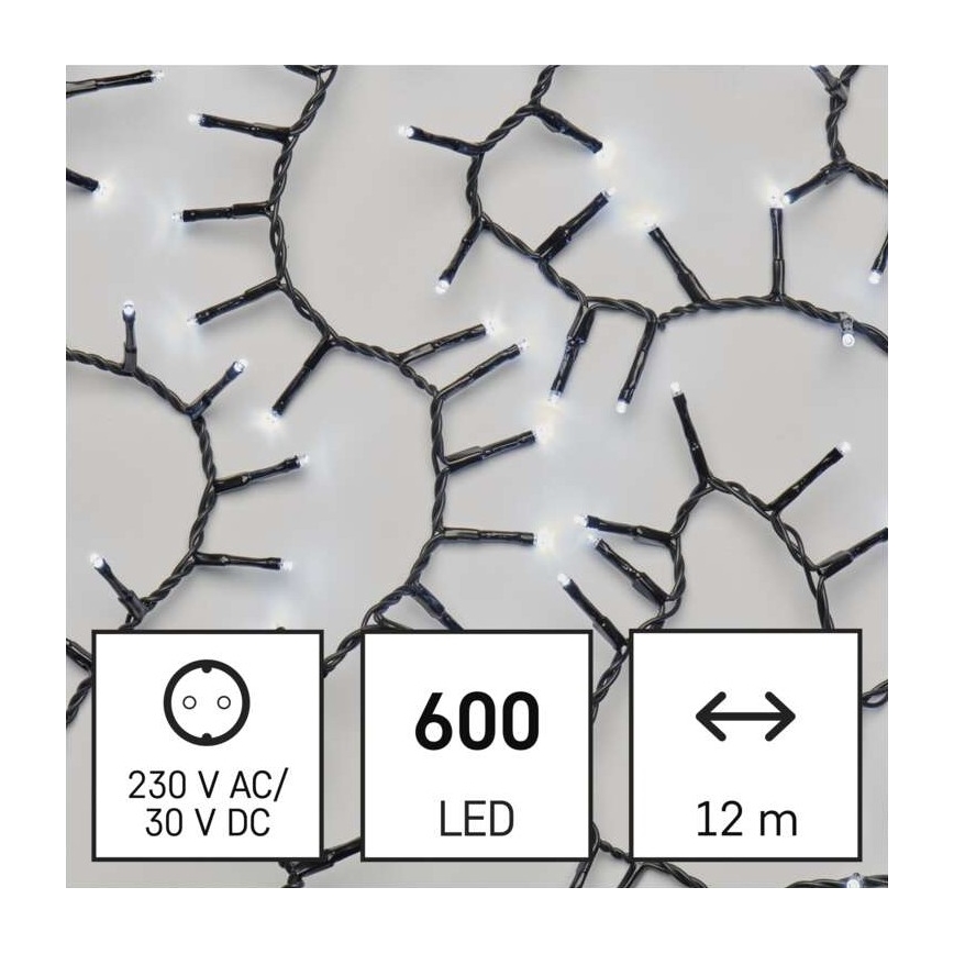 LED Christmas outdoor chain 600xLED/17m IP44 cool white
