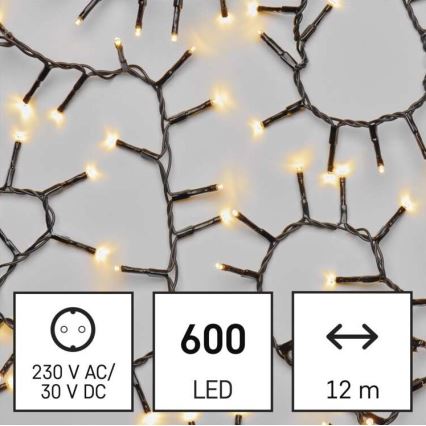 LED Christmas outdoor chain 600xLED/17m IP44 warm white