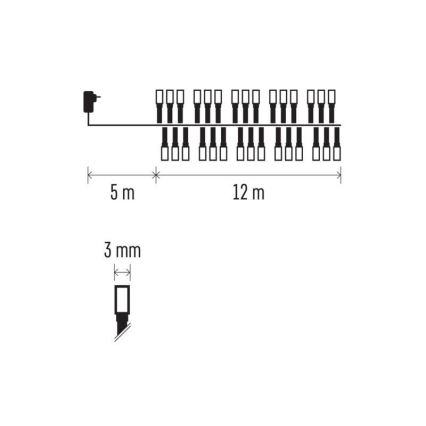LED Christmas outdoor chain 600xLED/17m IP44 warm white