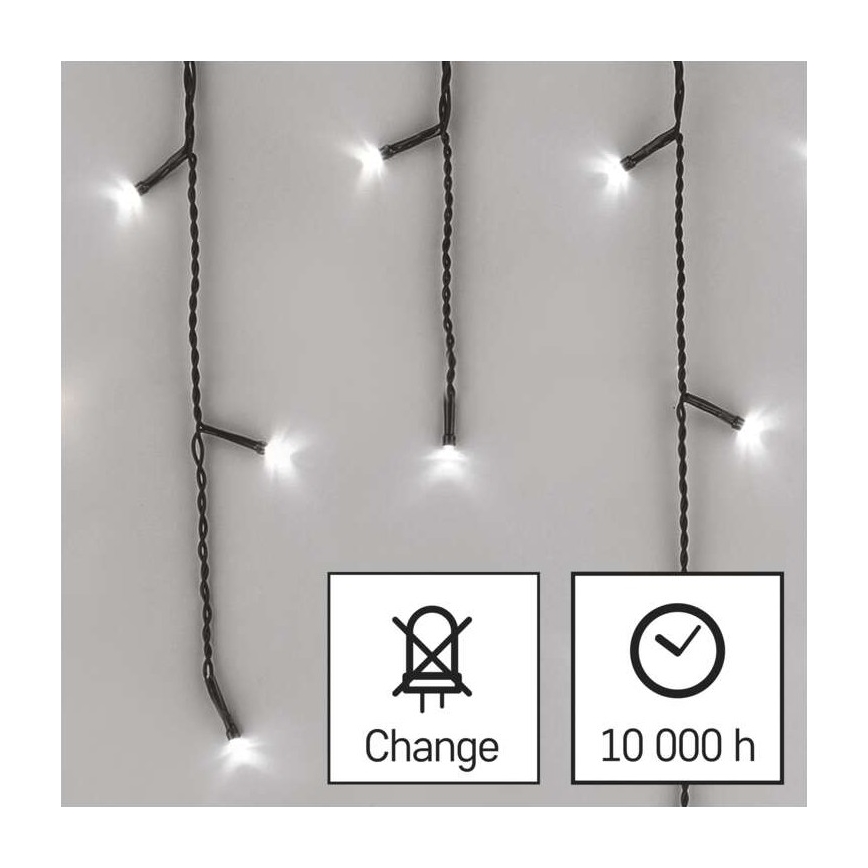 LED Christmas outdoor chain 600xLED/8 modes 15m IP44  cool white