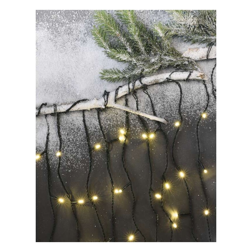 LED Christmas outdoor chain 600xLED/8 modes 15m IP44 warm white