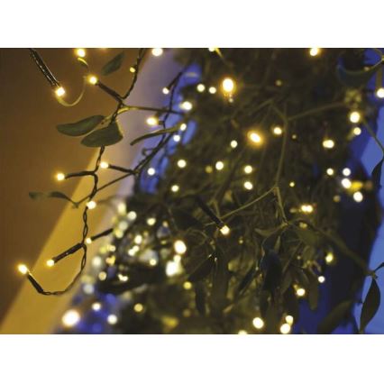 LED Christmas outdoor chain 600xLED/8 modes 15m IP44 warm white