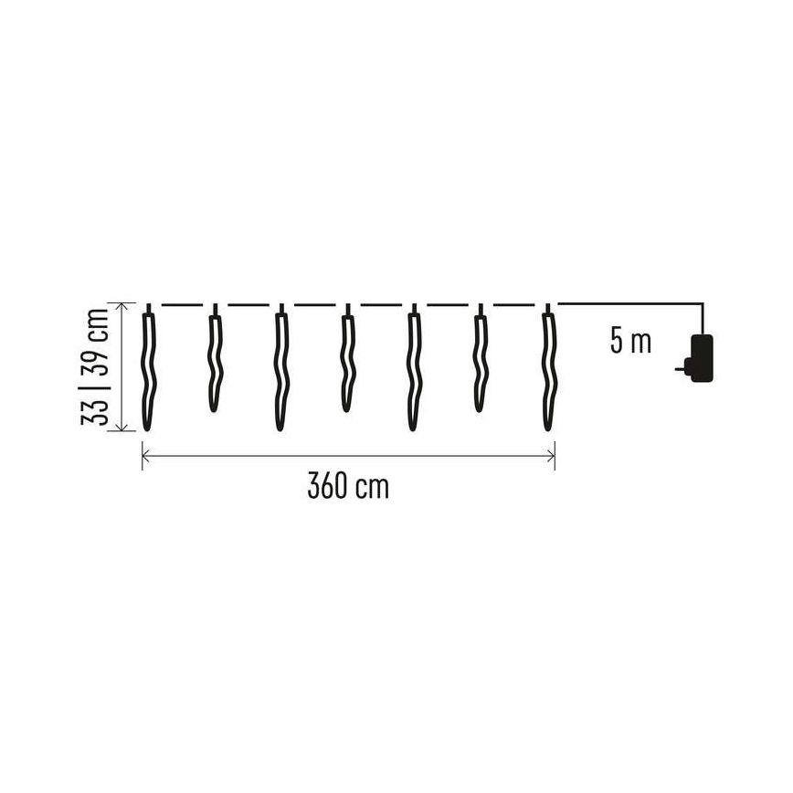 LED Christmas outdoor chain 60xLED/8,6m IP44