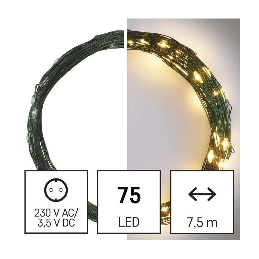 LED Christmas outdoor chain 75xLED/12,5m IP44 warm white