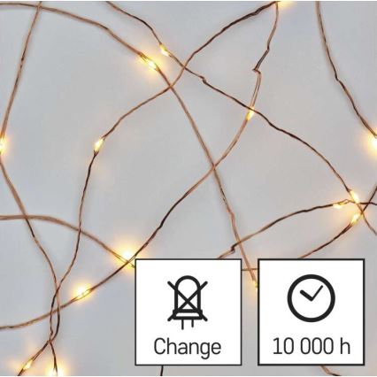 LED Christmas outdoor chain 75xLED/12,5m IP44 warm white