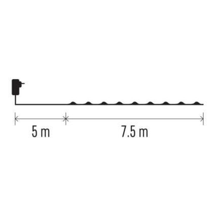 LED Christmas outdoor chain 75xLED/12,5m IP44 warm white