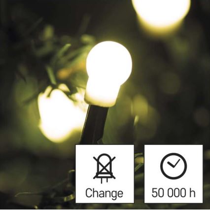 LED Christmas outdoor chain 80xLED/13m IP44 warm white