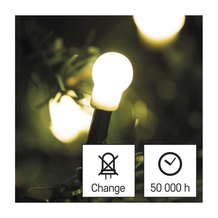 LED Christmas outdoor chain 80xLED/13m IP44 warm white